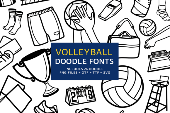 Volleyball Doodle Font: A Playful Dingbats Typeface